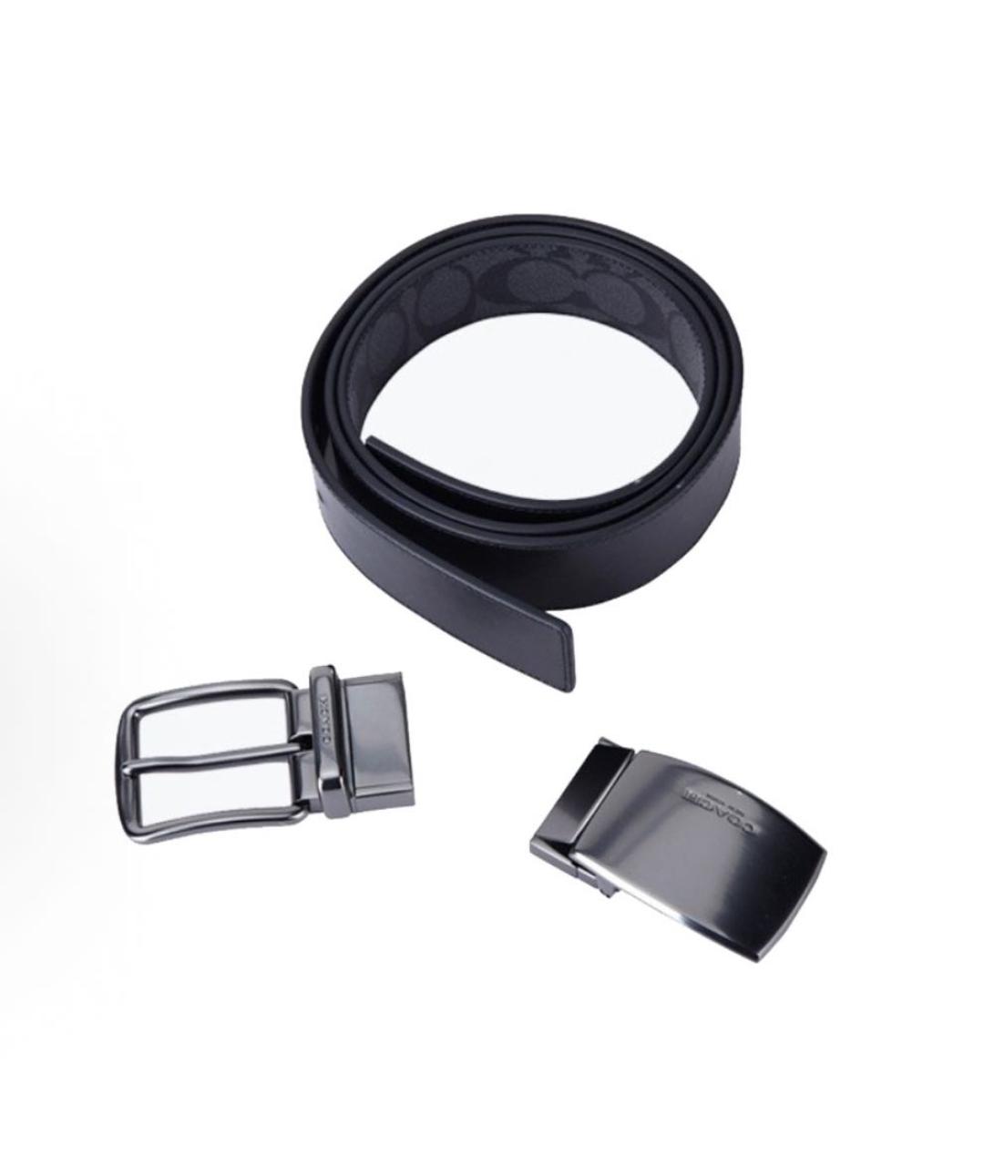 COACH Черный кожаный ремень, фото 4