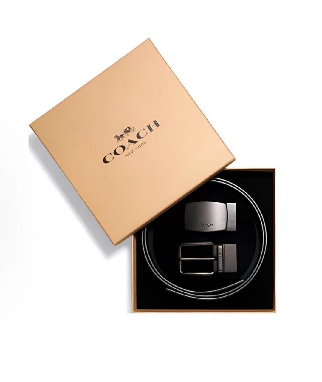 COACH Черный кожаный ремень, фото 2