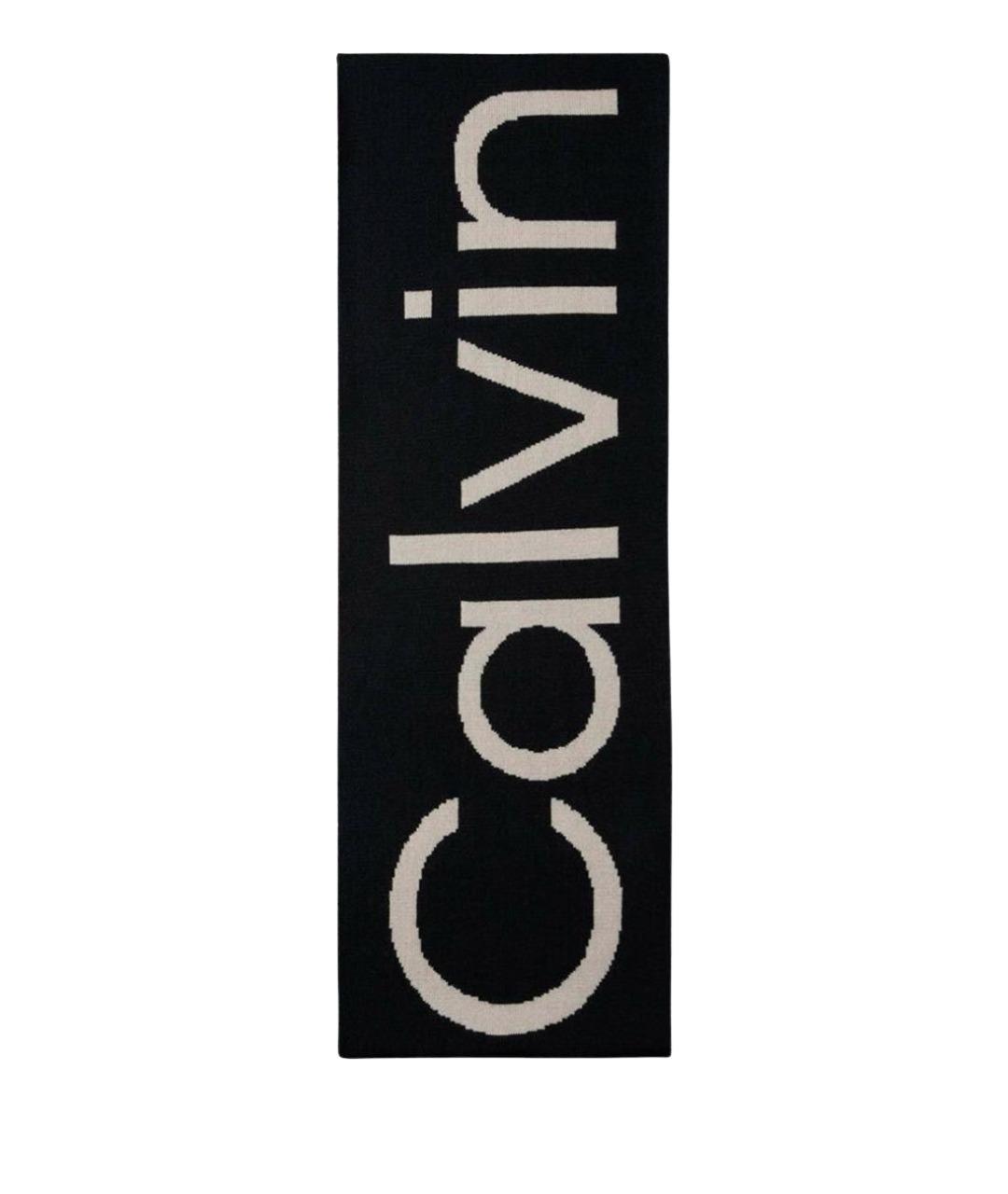 CALVIN KLEIN Черный кашемировый шарф, фото 1
