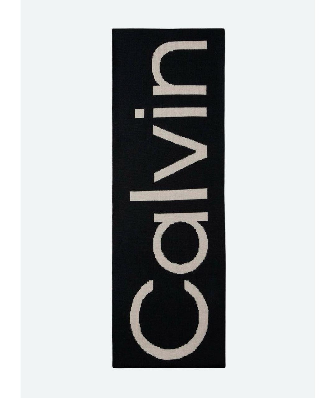 CALVIN KLEIN Черный кашемировый шарф, фото 4