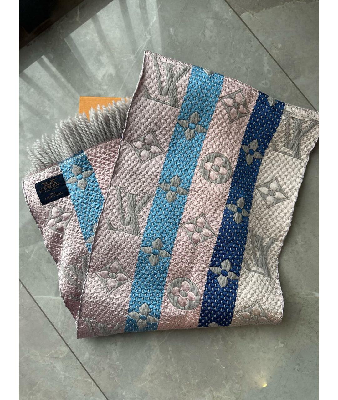 LOUIS VUITTON Розовый кашемировый шарф, фото 3