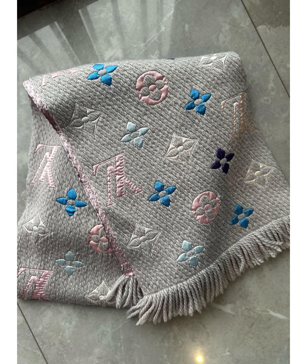 LOUIS VUITTON Розовый кашемировый шарф, фото 2