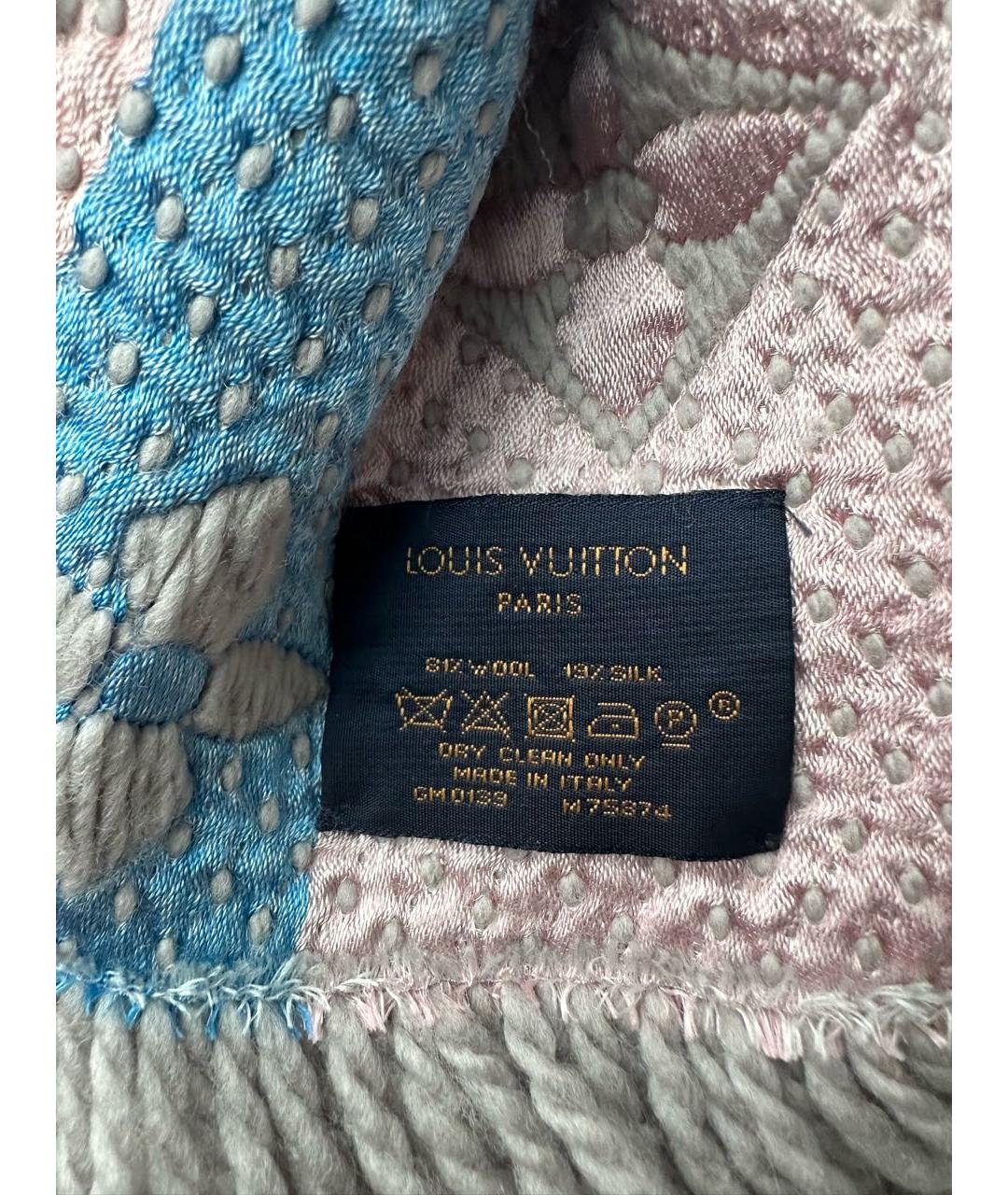LOUIS VUITTON Розовый кашемировый шарф, фото 4