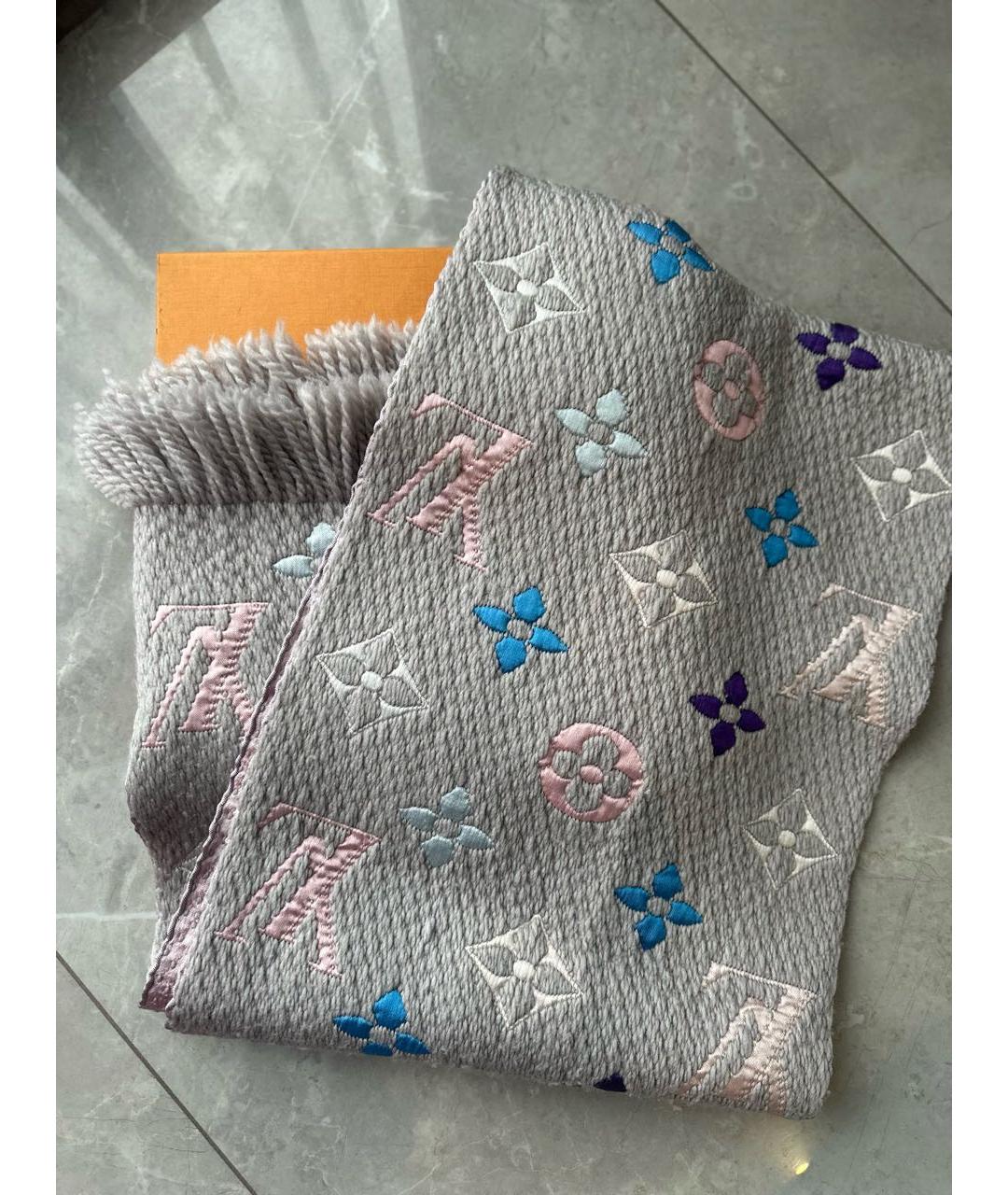 LOUIS VUITTON Розовый кашемировый шарф, фото 5