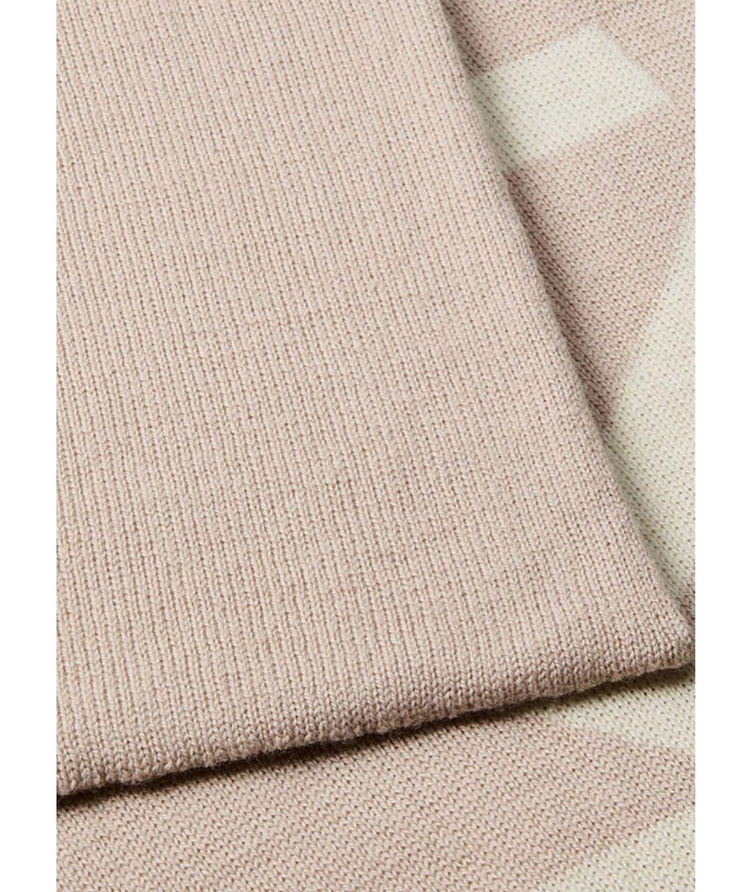 CALVIN KLEIN Бежевый кашемировый шарф, фото 3