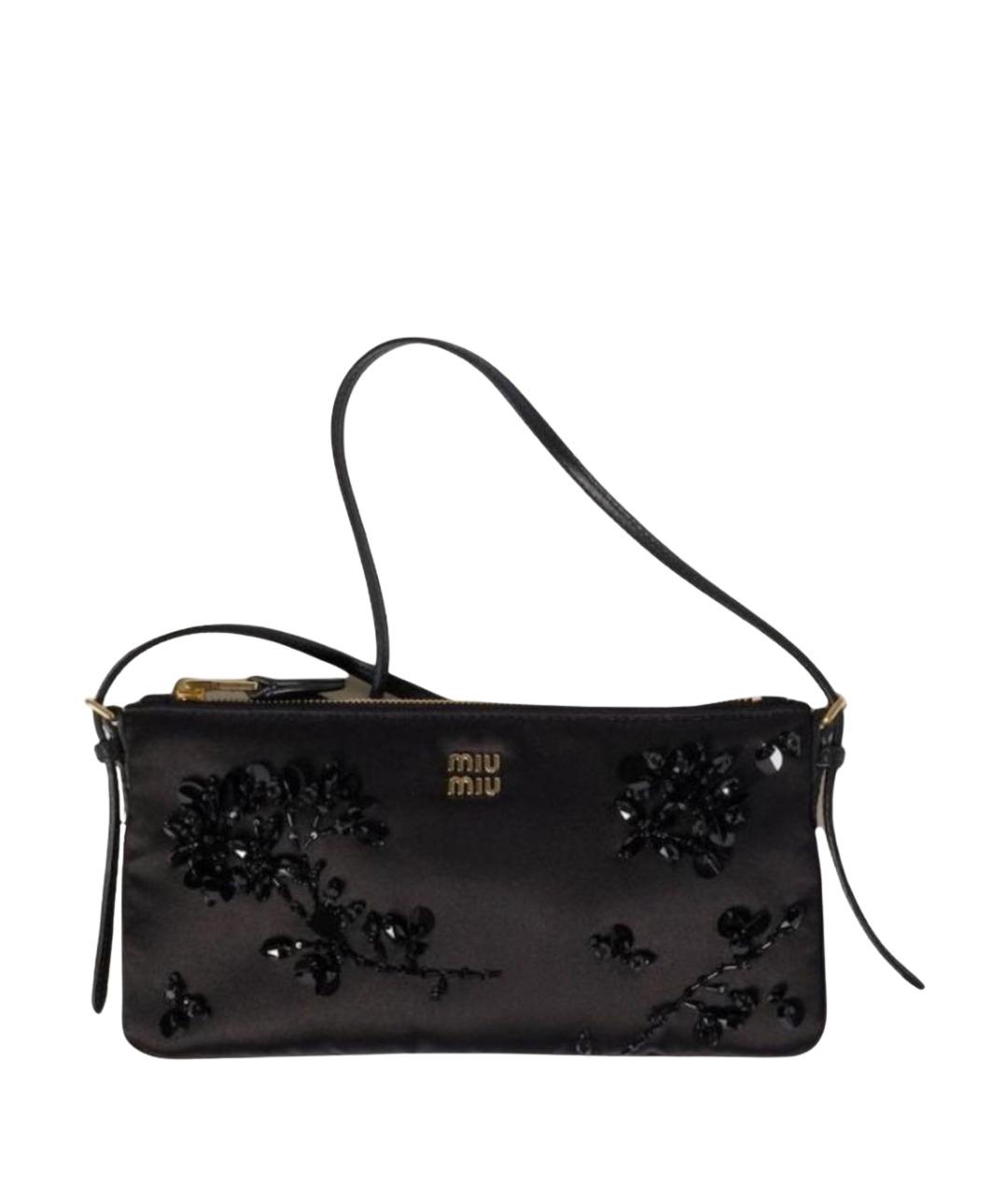 MIU MIU Черная шелковая сумка через плечо, фото 8