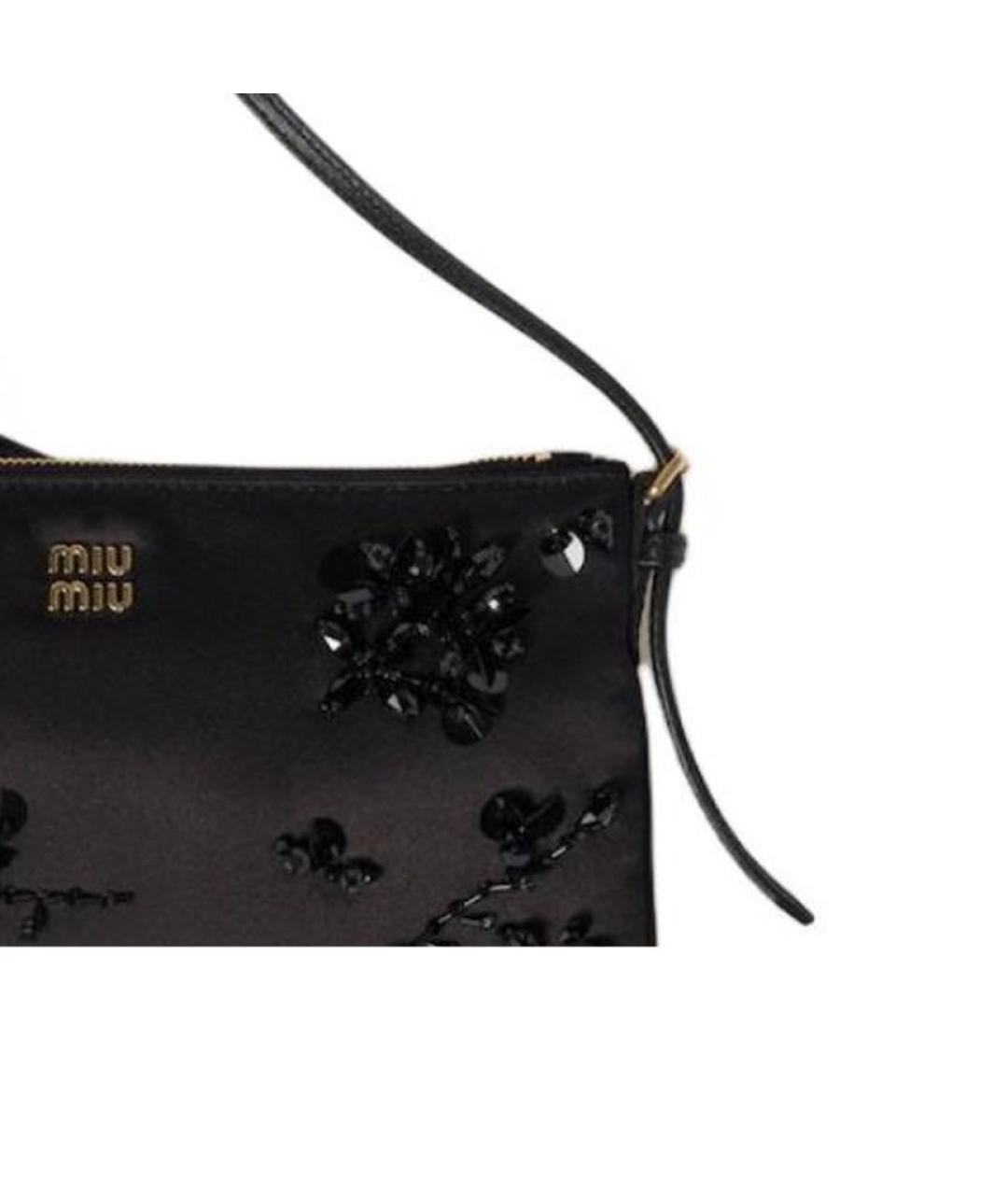 MIU MIU Черная шелковая сумка через плечо, фото 5