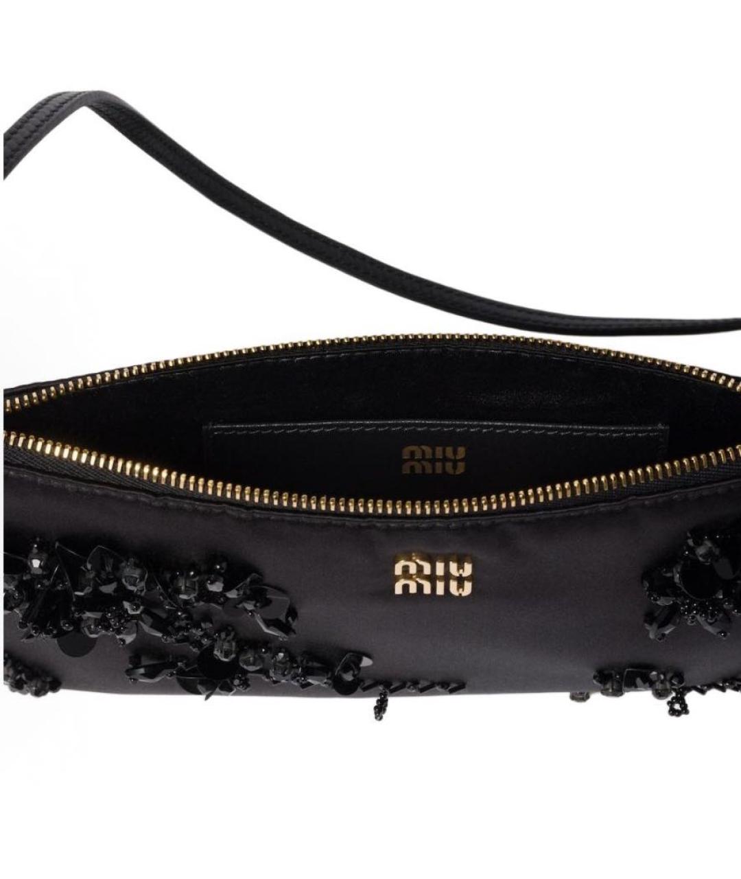 MIU MIU Черная шелковая сумка через плечо, фото 3