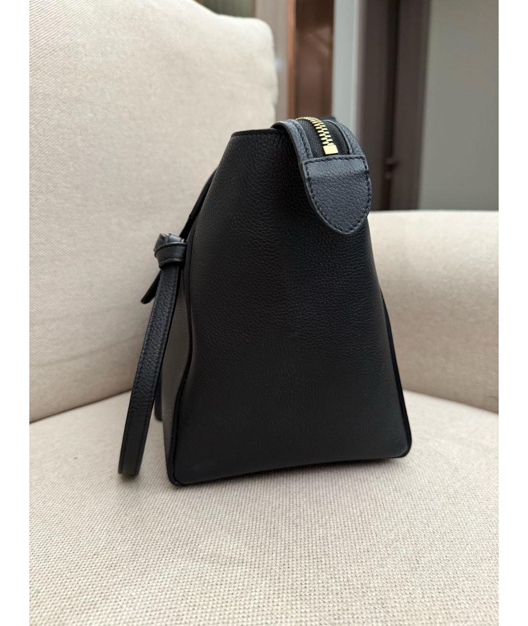 CELINE Черная кожаная сумка с короткими ручками, фото 7