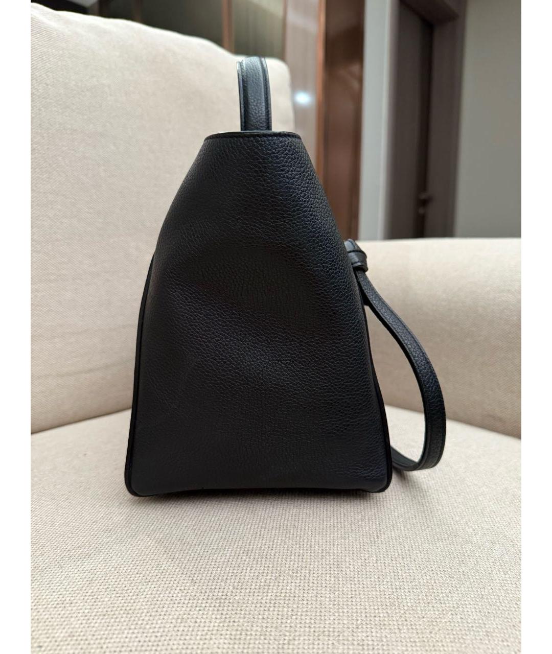 CELINE Черная кожаная сумка с короткими ручками, фото 6