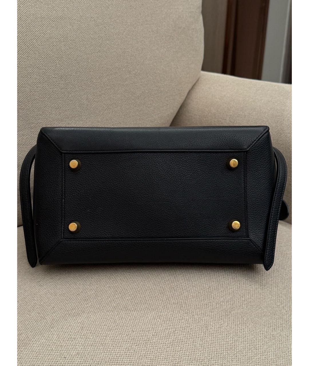 CELINE Черная кожаная сумка с короткими ручками, фото 8