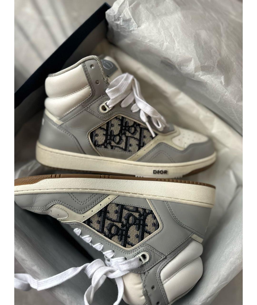 CHRISTIAN DIOR Серые кожаные кеды, фото 2