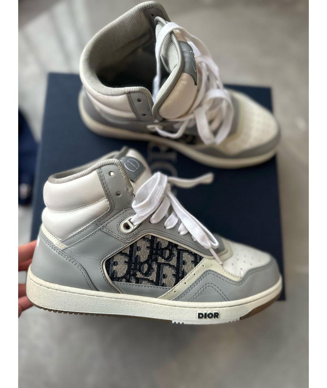 CHRISTIAN DIOR Серые кожаные кеды, фото 7