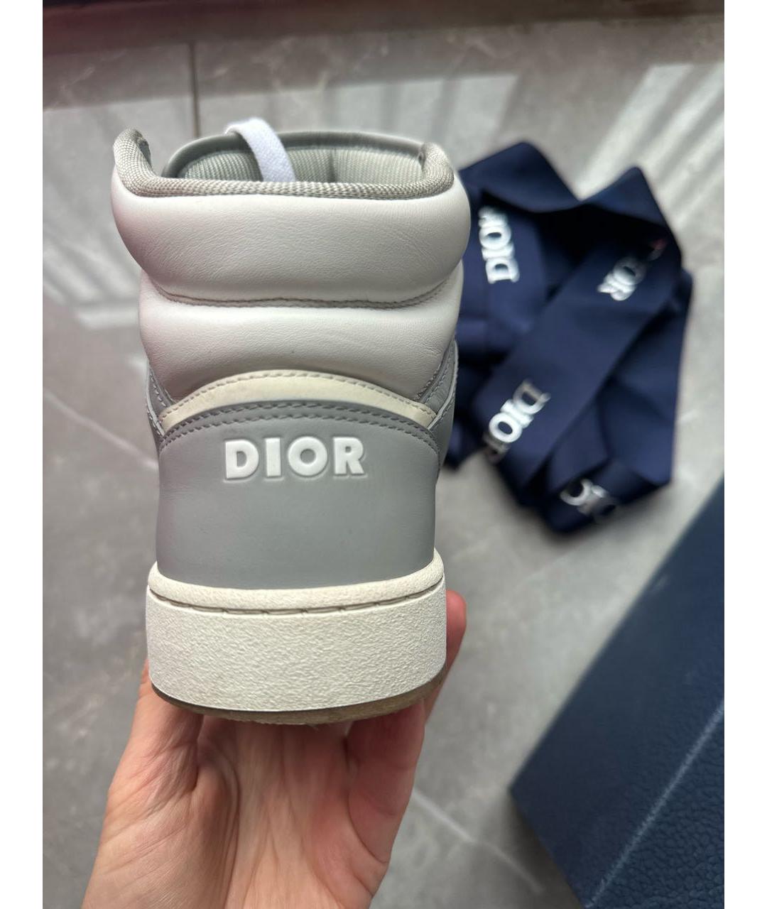 CHRISTIAN DIOR Серые кожаные кеды, фото 4