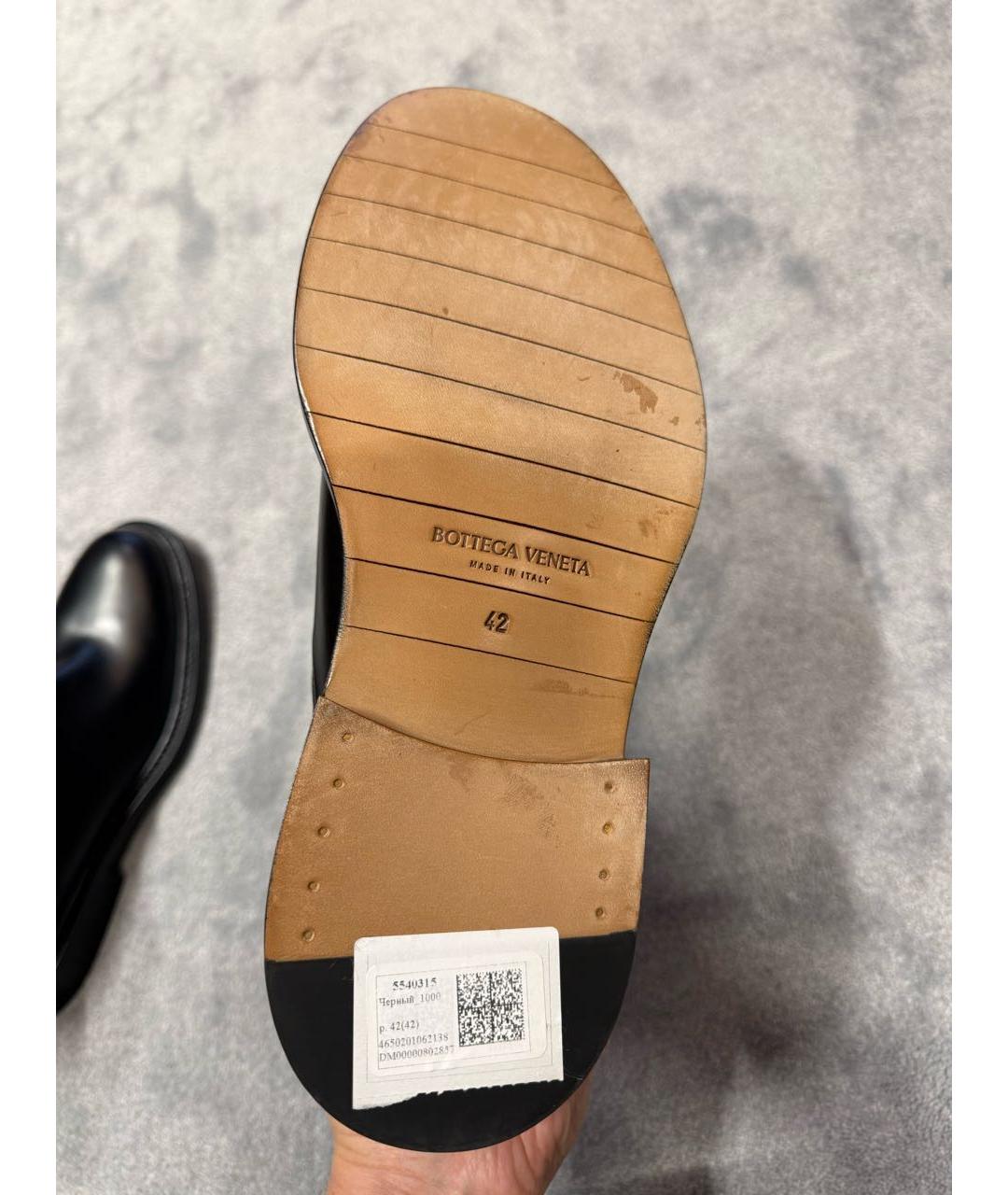 BOTTEGA VENETA Черные кожаные высокие ботинки, фото 5