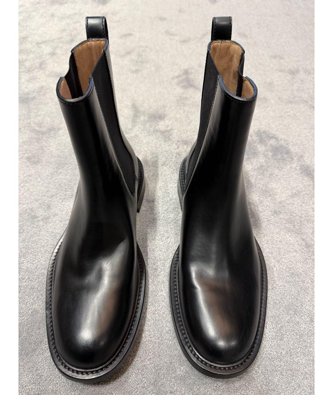 BOTTEGA VENETA Черные кожаные высокие ботинки, фото 2