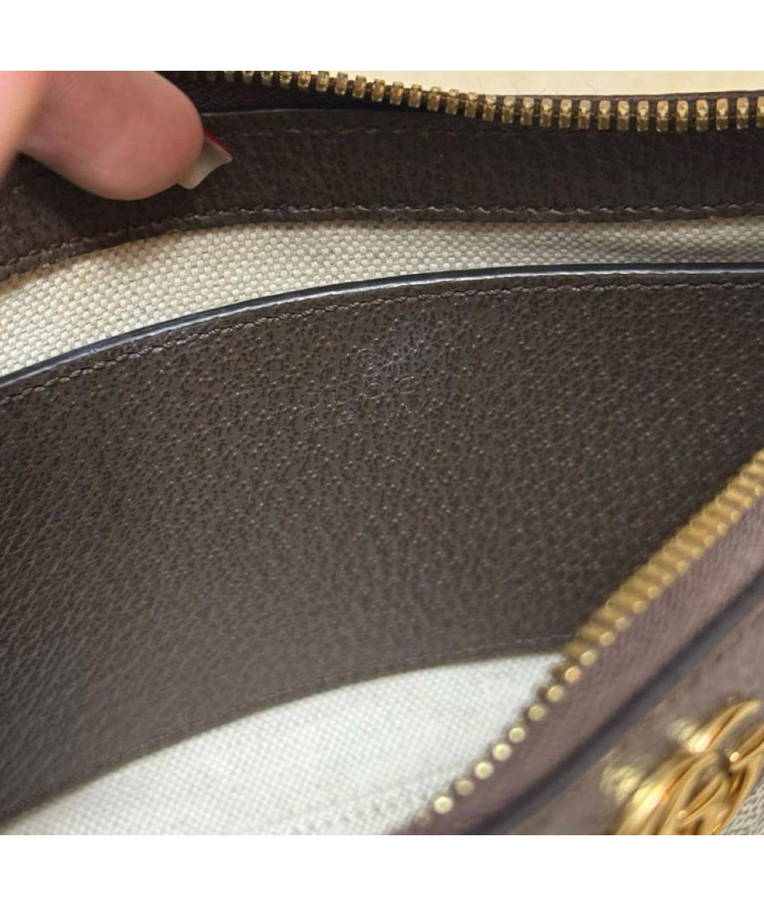 GUCCI Коричневая кожаная сумка с короткими ручками, фото 6