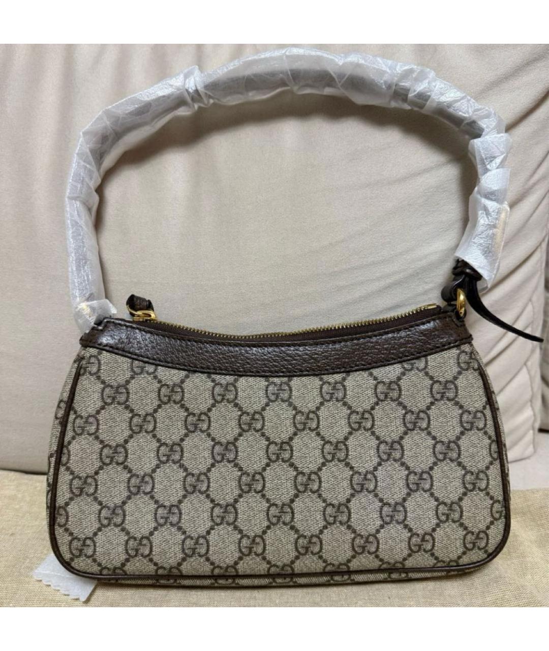 GUCCI Коричневая кожаная сумка через плечо, фото 3