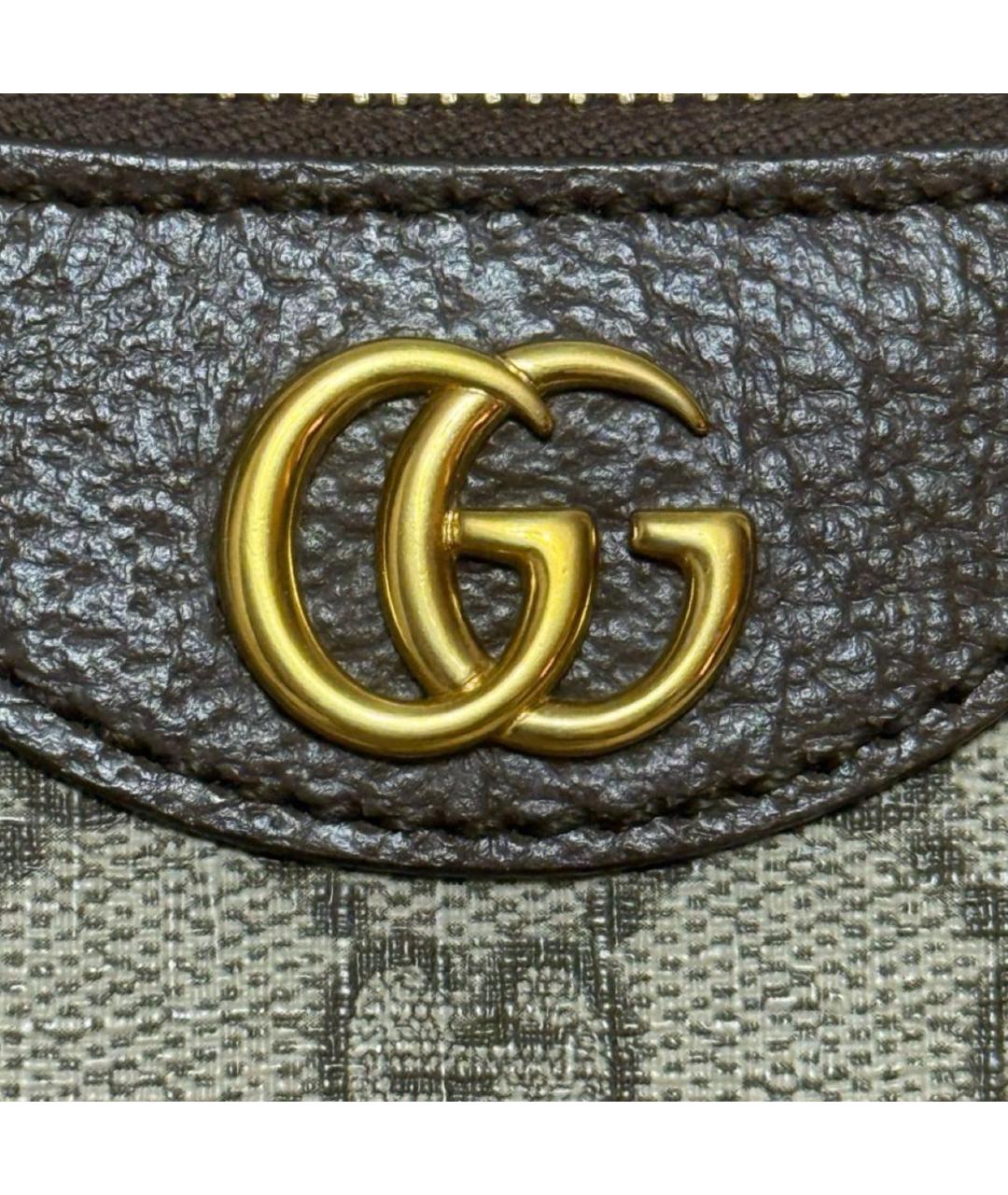 GUCCI Коричневая кожаная сумка через плечо, фото 7