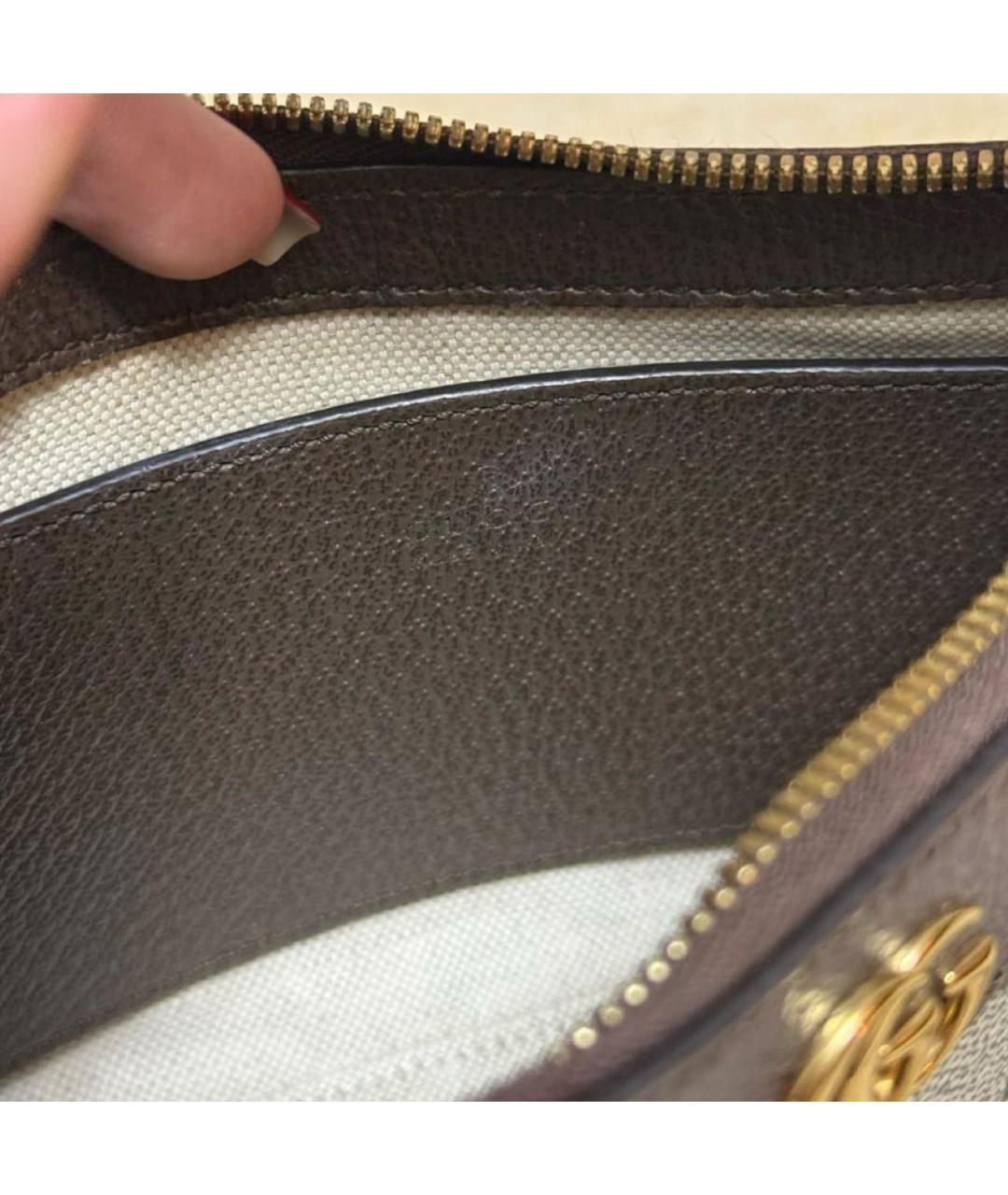 GUCCI Коричневая кожаная сумка через плечо, фото 6