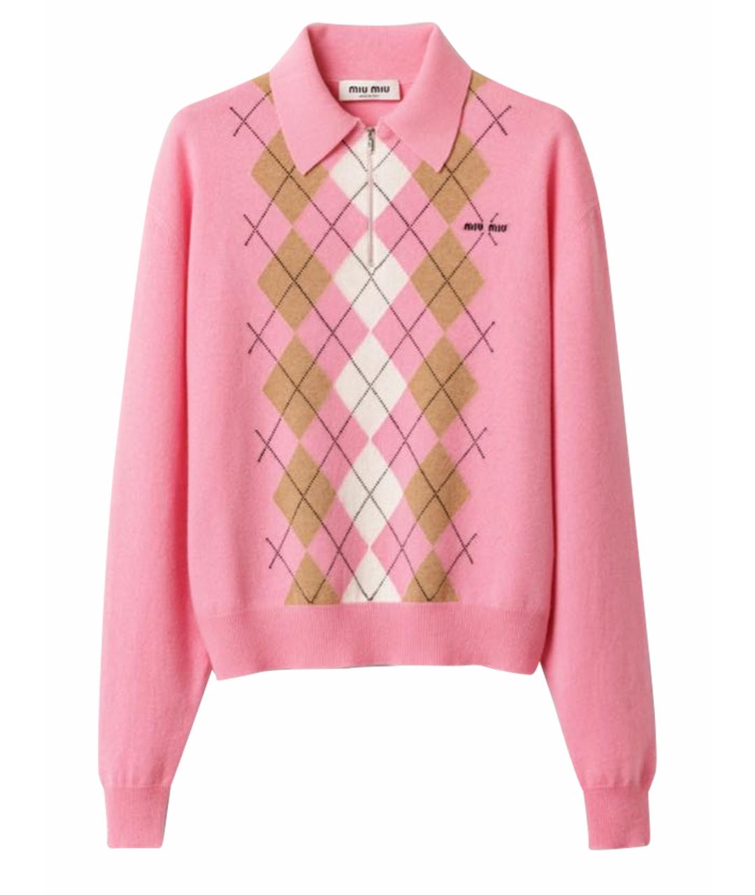 MIU MIU Розовый кашемировый джемпер / свитер, фото 1