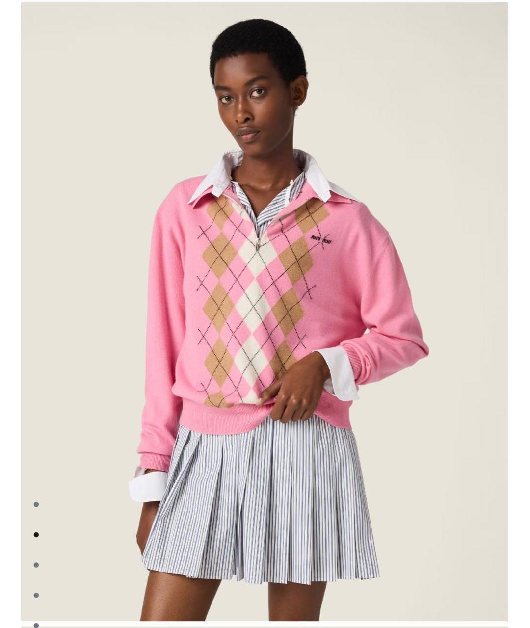 MIU MIU Розовый кашемировый джемпер / свитер, фото 2