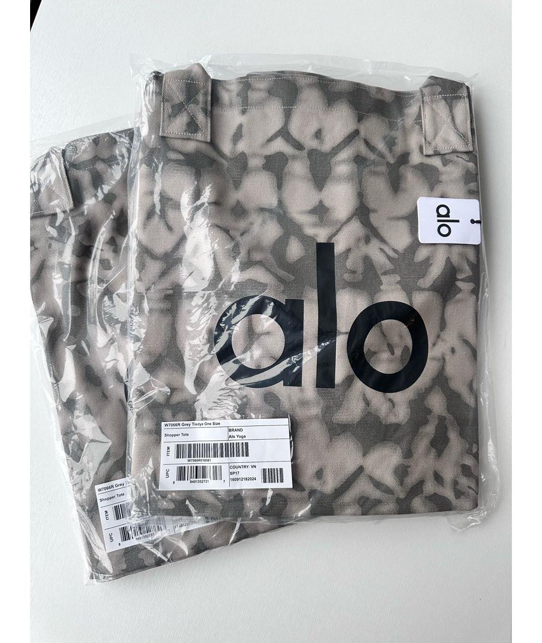 ALO YOGA Антрацитовая тканевая сумка с короткими ручками, фото 2