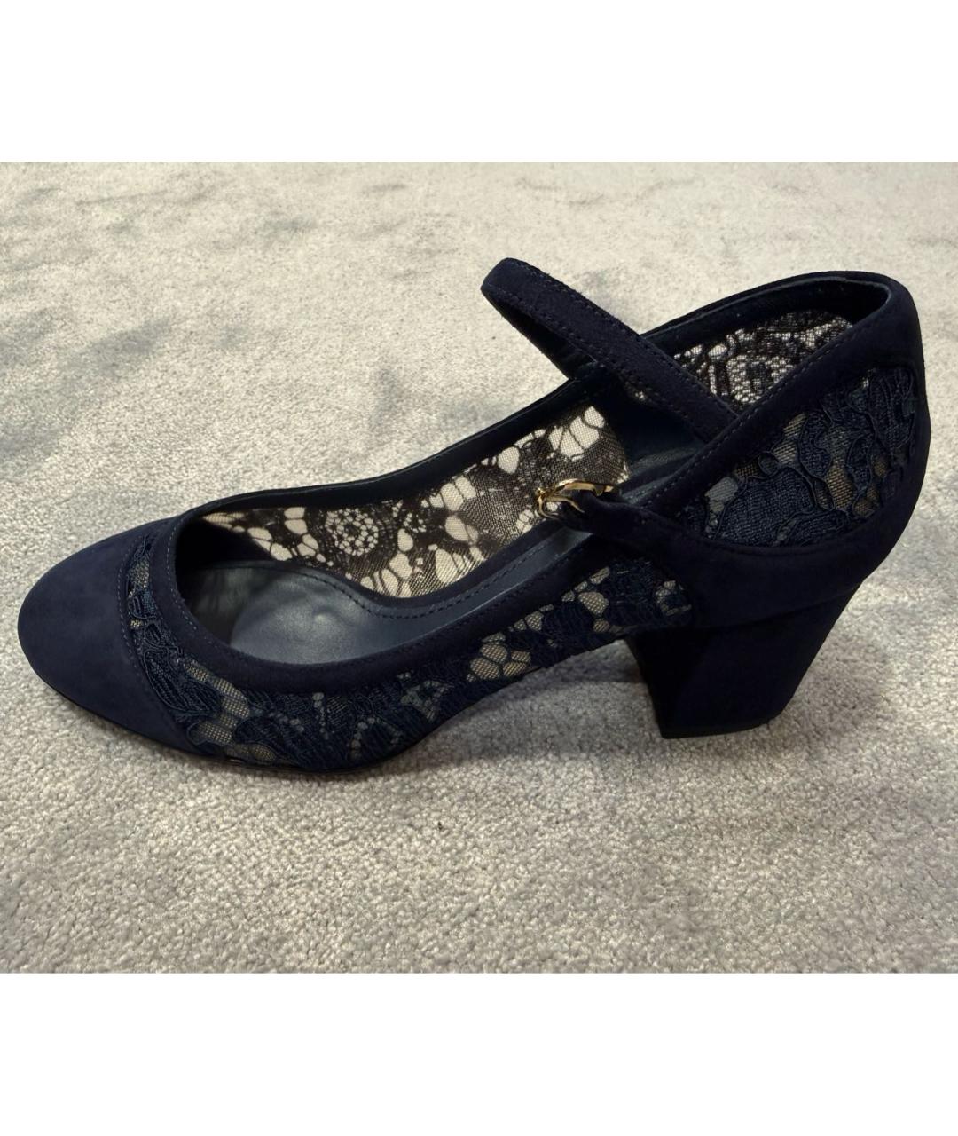 DOLCE&GABBANA Темно-синие замшевые туфли, фото 7