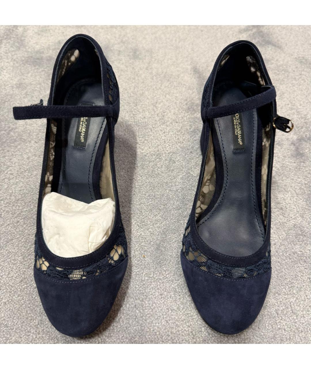 DOLCE&GABBANA Темно-синие замшевые туфли, фото 2