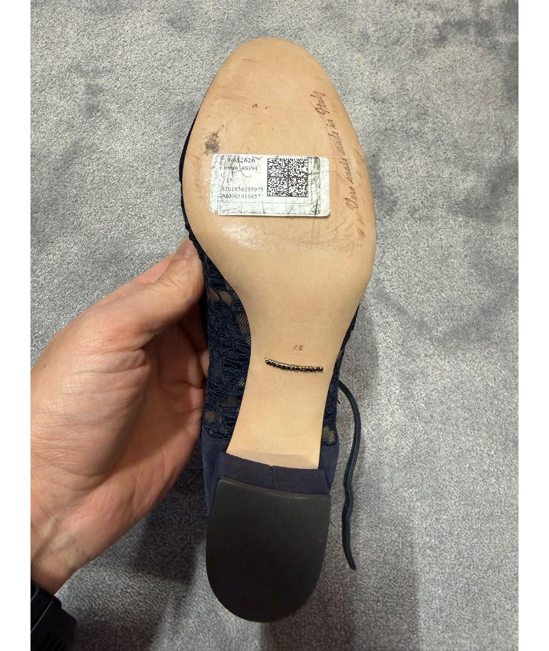 DOLCE&GABBANA Темно-синие замшевые туфли, фото 5
