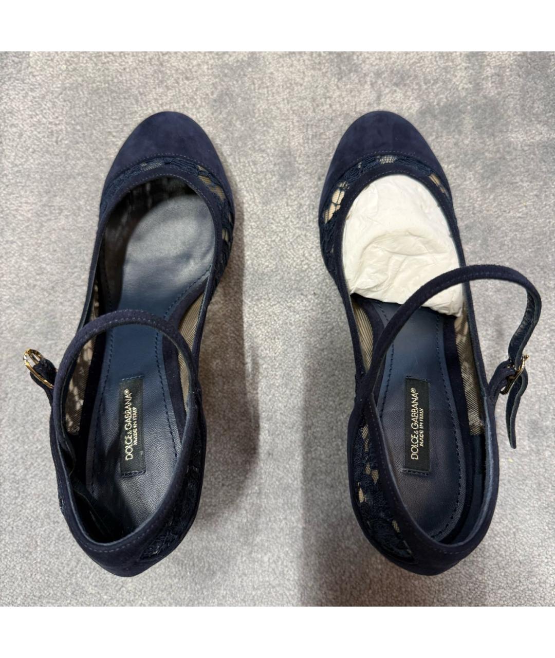 DOLCE&GABBANA Темно-синие замшевые туфли, фото 3