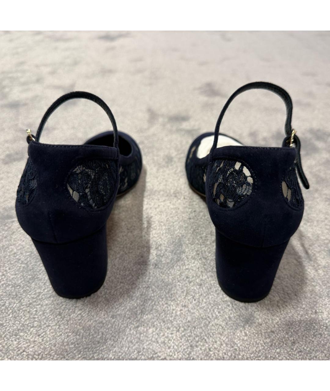 DOLCE&GABBANA Темно-синие замшевые туфли, фото 4