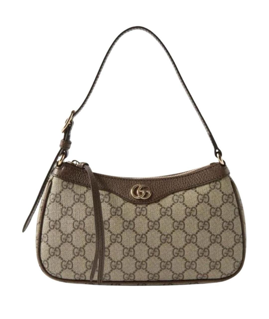 GUCCI Коричневая кожаная сумка с короткими ручками, фото 9