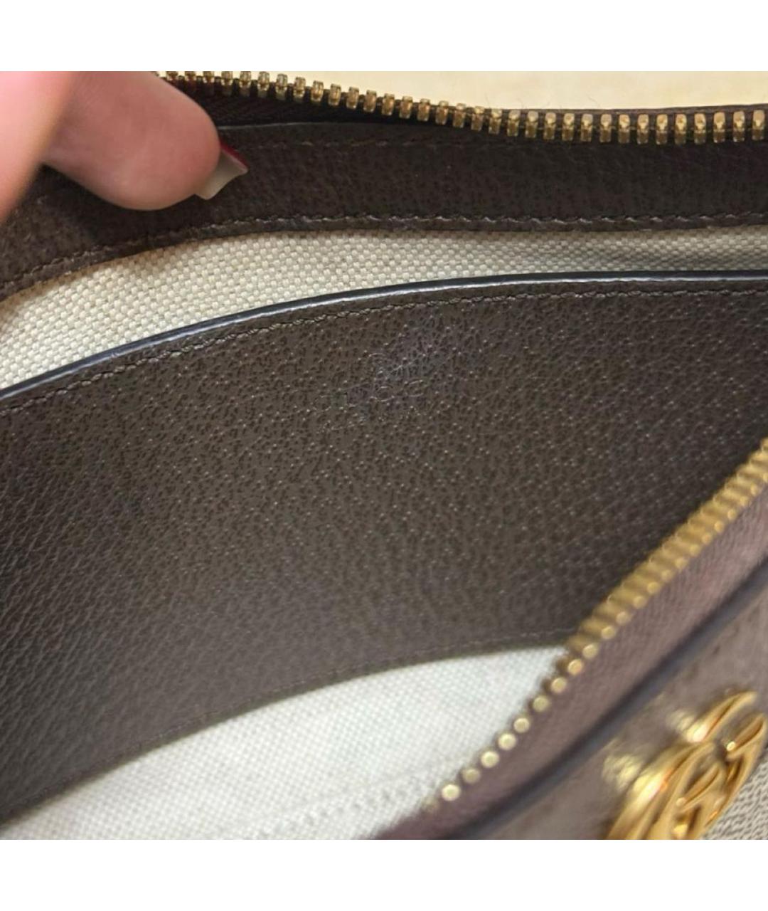 GUCCI Коричневая кожаная сумка с короткими ручками, фото 6