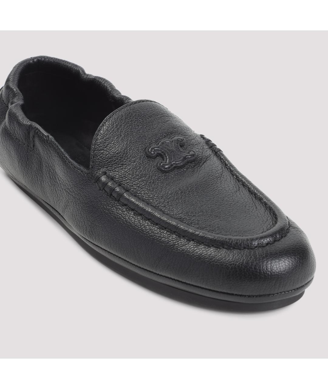 CELINE Черные кожаные лоферы, фото 6