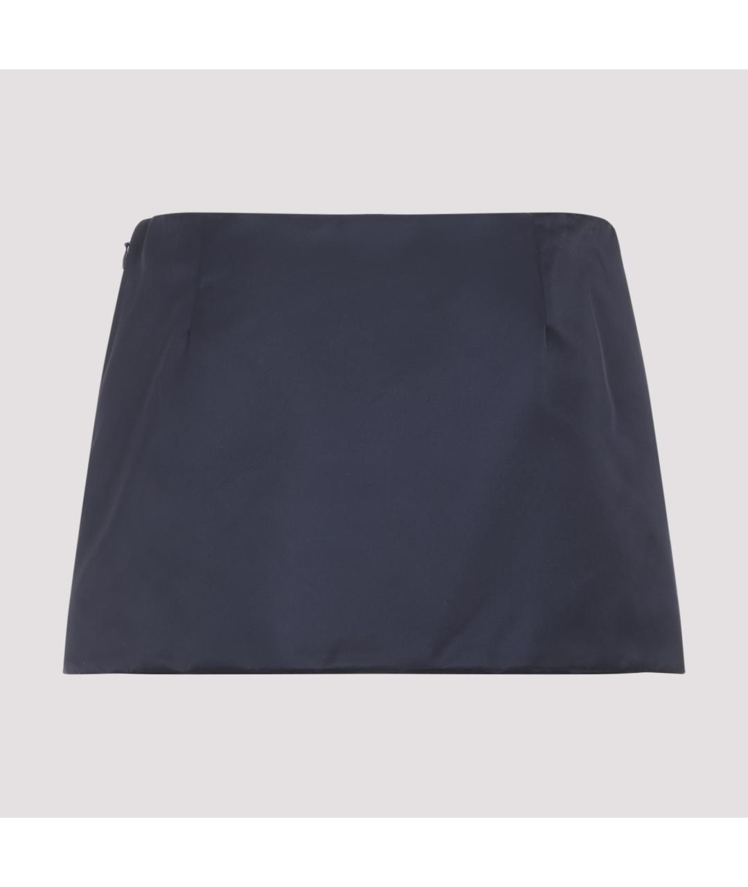 MIU MIU Синяя полиамидовая юбка мини, фото 4