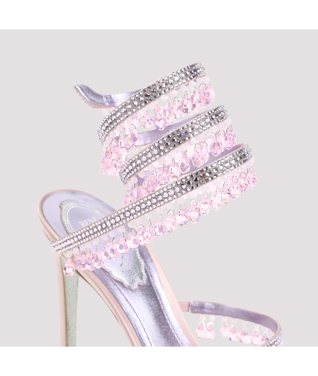 RENE CAOVILLA Фиолетовые кожаные босоножки, фото 4