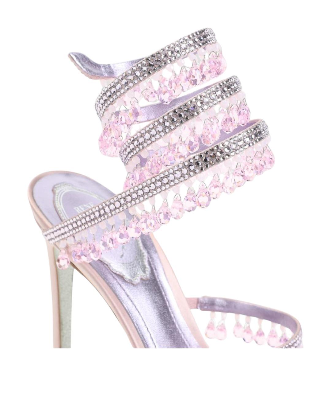 RENE CAOVILLA Фиолетовые кожаные босоножки, фото 4