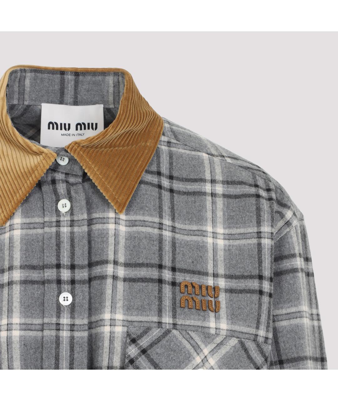 MIU MIU Серое хлопковое повседневное платье, фото 6