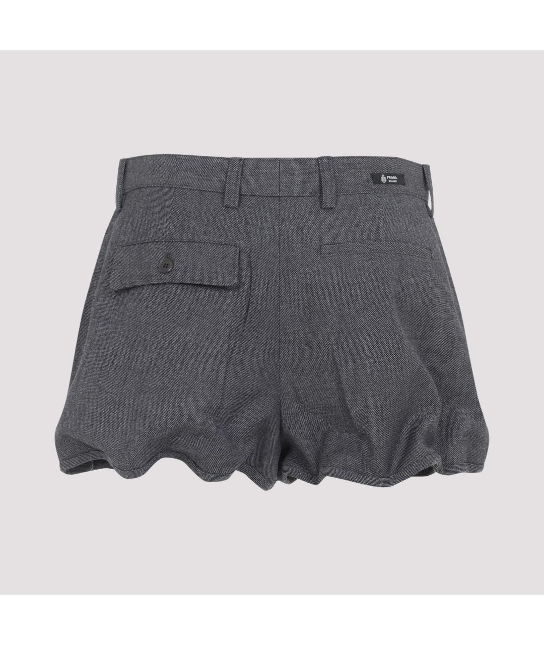 PRADA Серые шерстяные шорты, фото 2