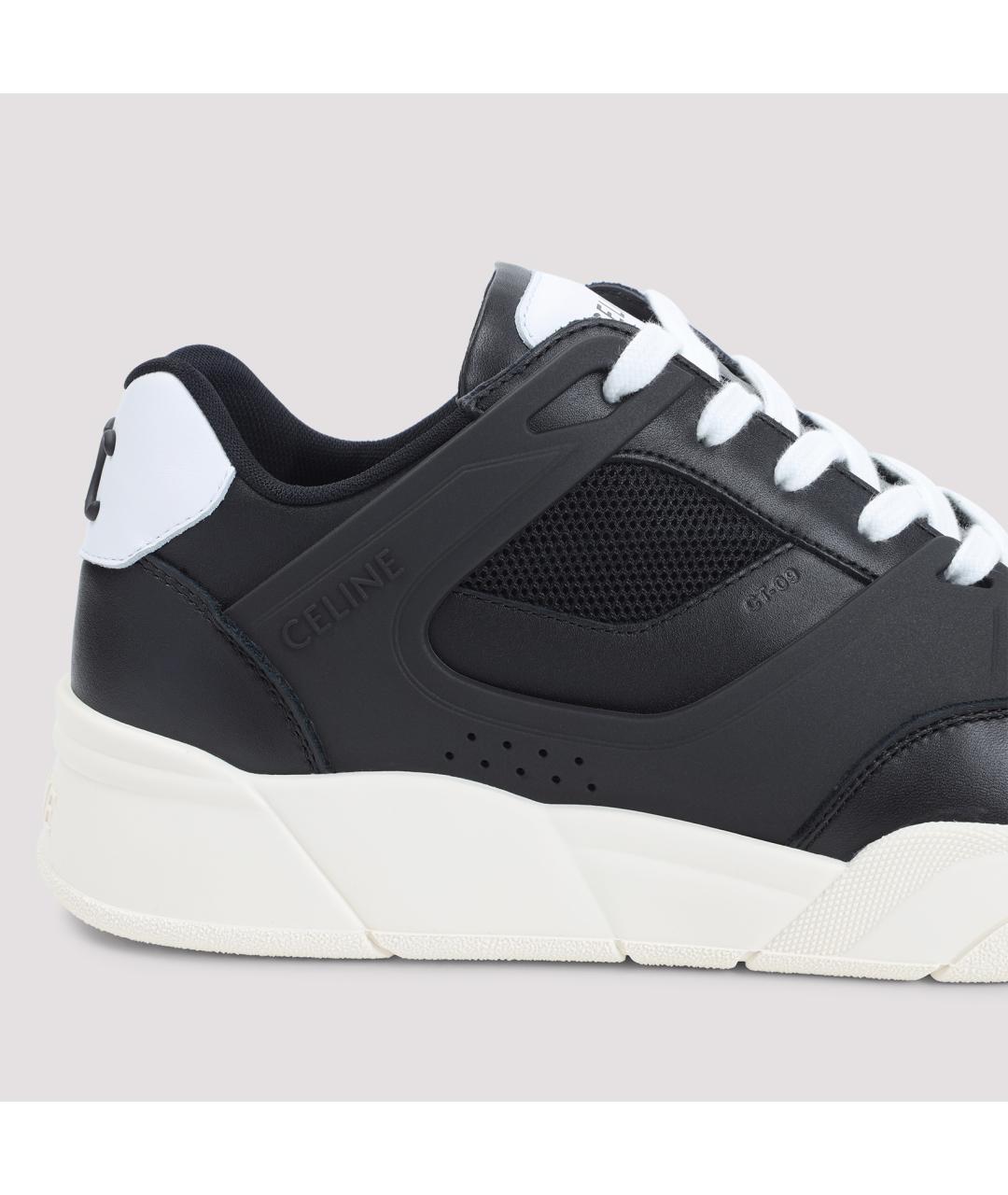 CELINE Черные кожаные низкие кроссовки / кеды, фото 6