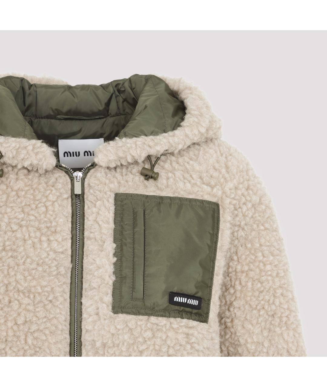 MIU MIU Бежевая шерстяная куртка, фото 5