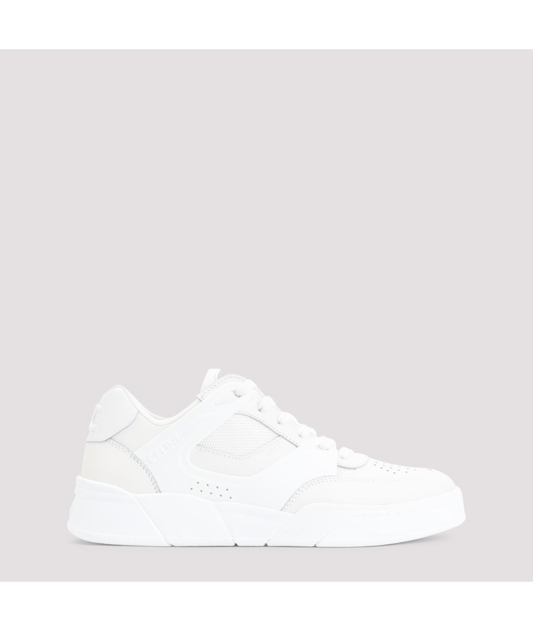 CELINE Белые кожаные низкие кроссовки / кеды, фото 2