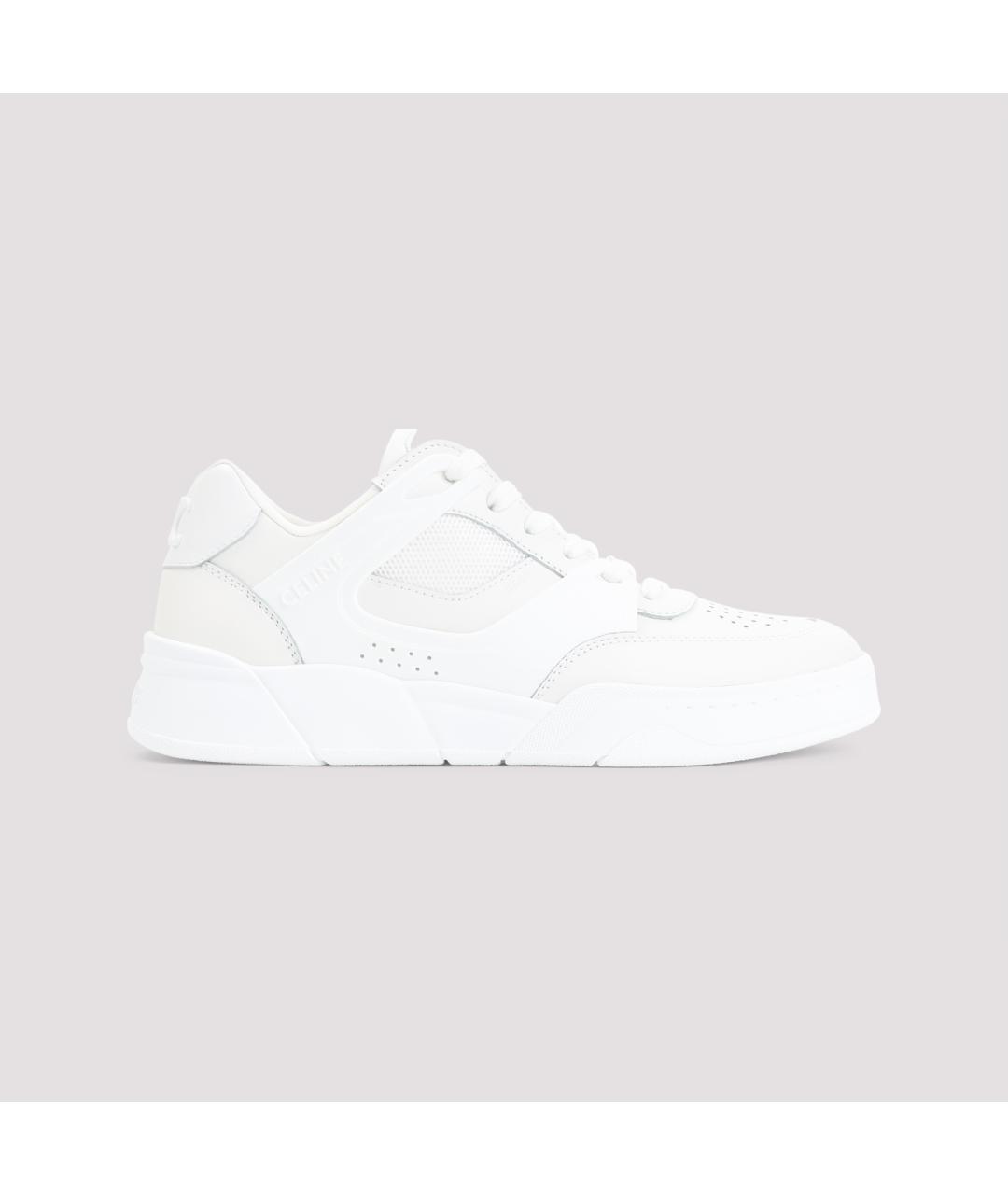 CELINE Белые кожаные низкие кроссовки / кеды, фото 3