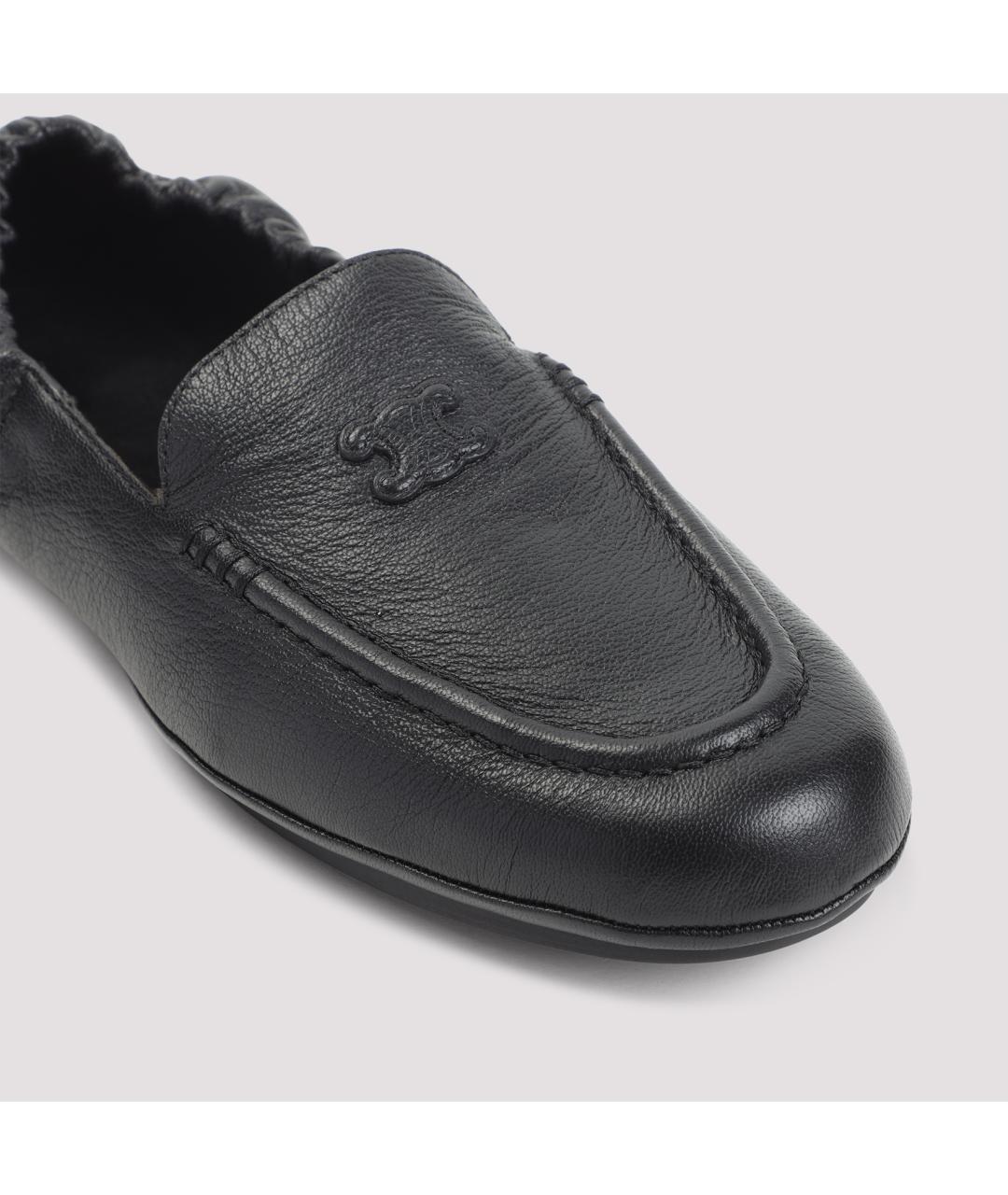 CELINE Черные кожаные лоферы, фото 6