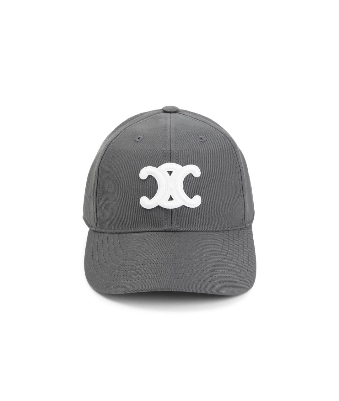 CELINE Серая хлопковая кепка/бейсболка, фото 1