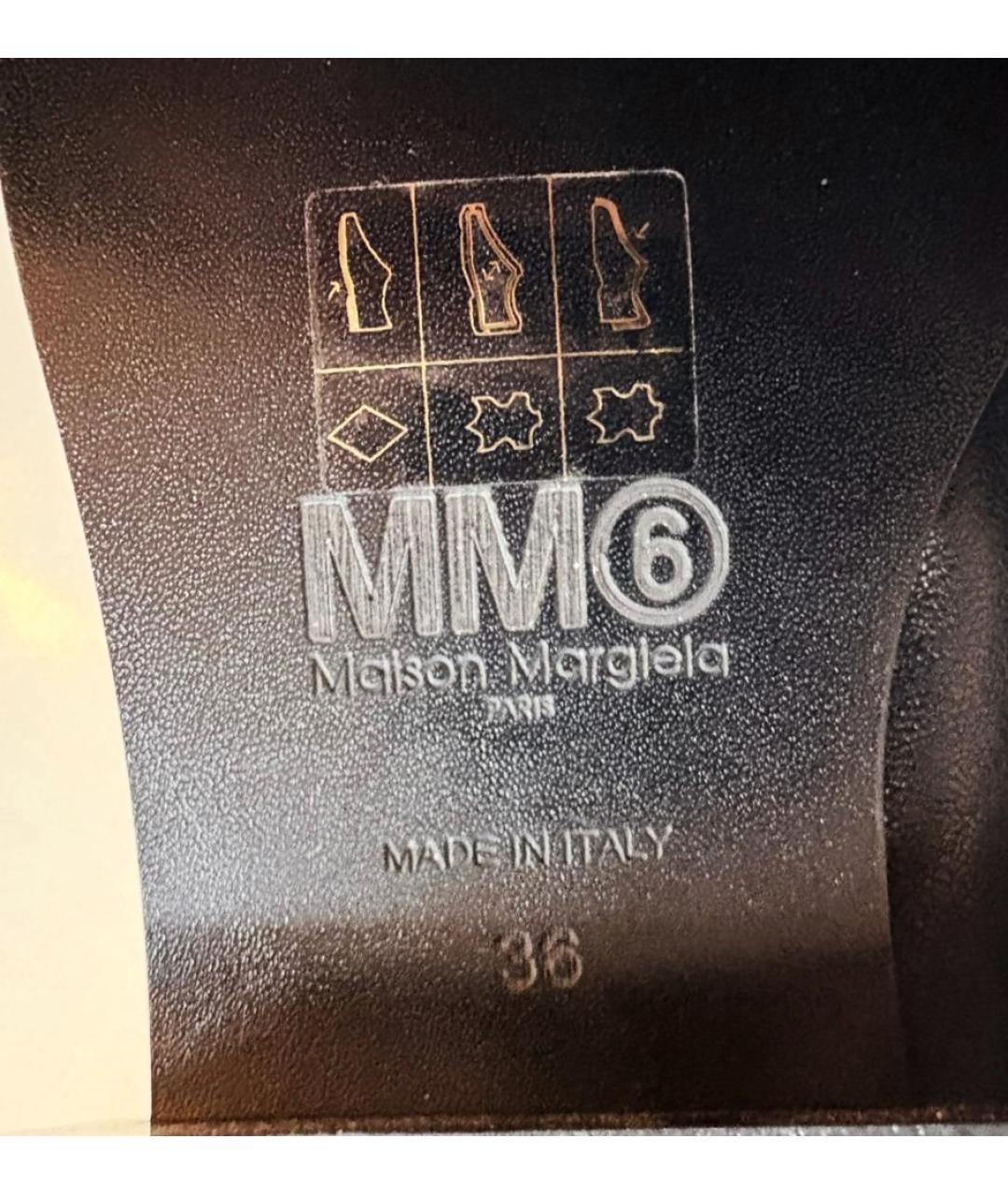 MM6 MAISON MARGIELA Черные кожаные мюли, фото 8