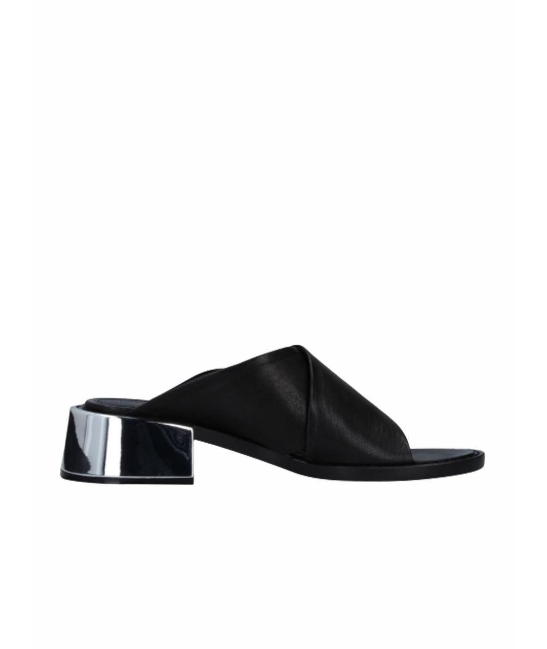 MM6 MAISON MARGIELA Черные кожаные мюли, фото 1