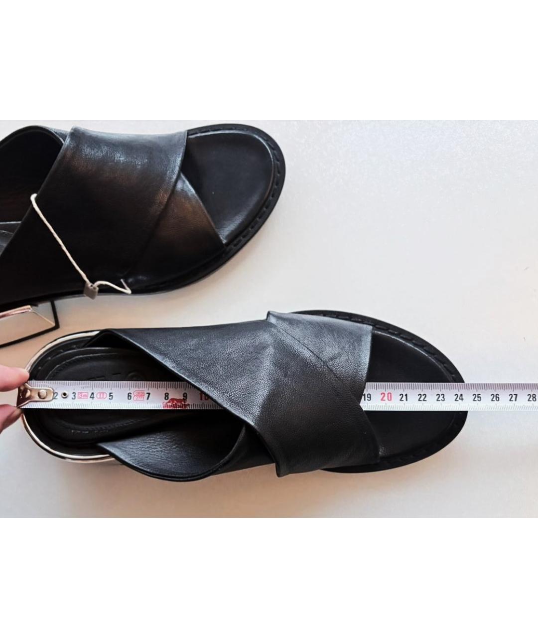 MM6 MAISON MARGIELA Черные кожаные мюли, фото 7