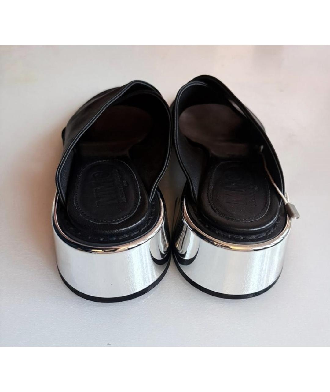 MM6 MAISON MARGIELA Черные кожаные мюли, фото 6